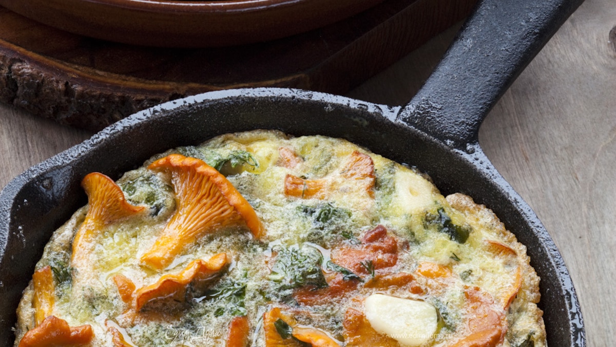 Фриттата с лисичками