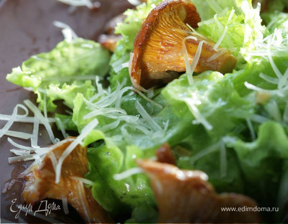 Теплый салат с лисичками  