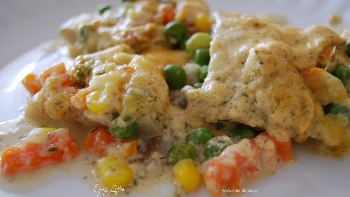 Рыба под "овощным пальто".