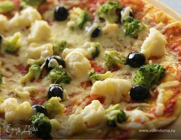 Пицца с брокколи и цветной капустой Пицца с брокколи и цветной капустой