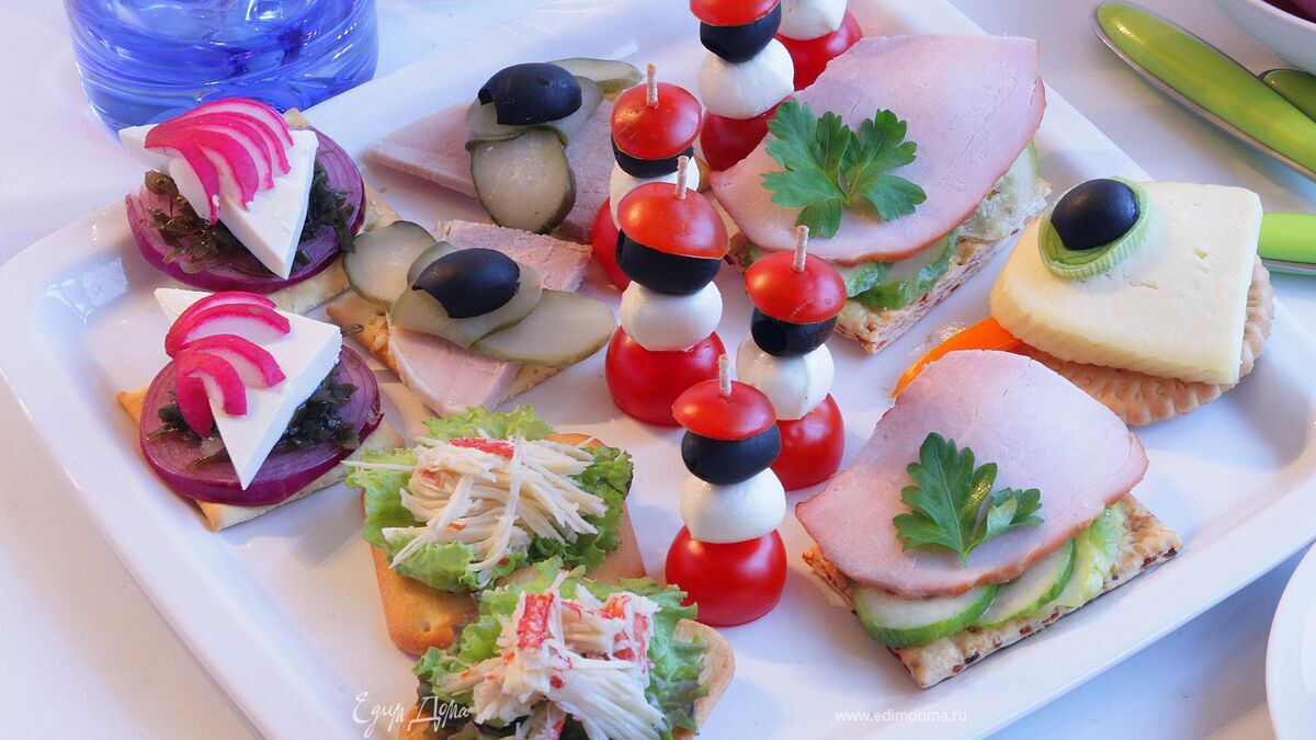 Овощное канапе с сыром