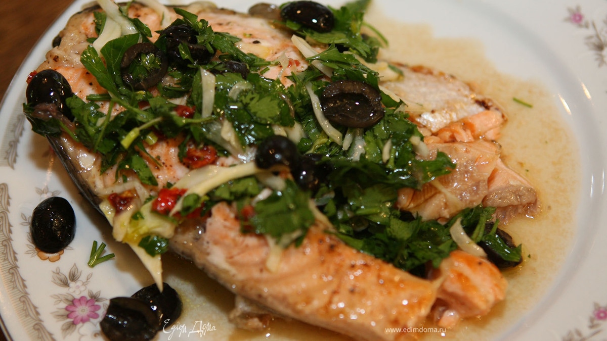 Семга с грейпфрутом и фенхелем