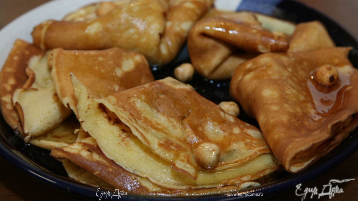 Бисквитные блины с медово-ореховой начинкой