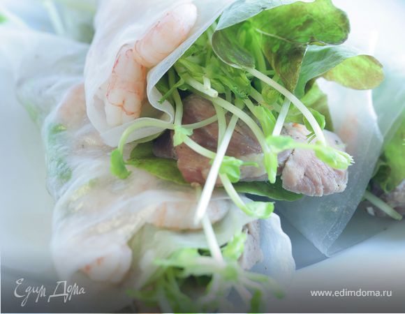 Свиные рулетики в рисовой бумаге