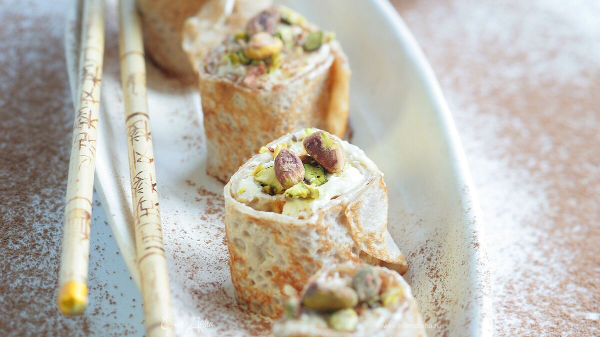 Рулетики с маскарпоне и фисташками