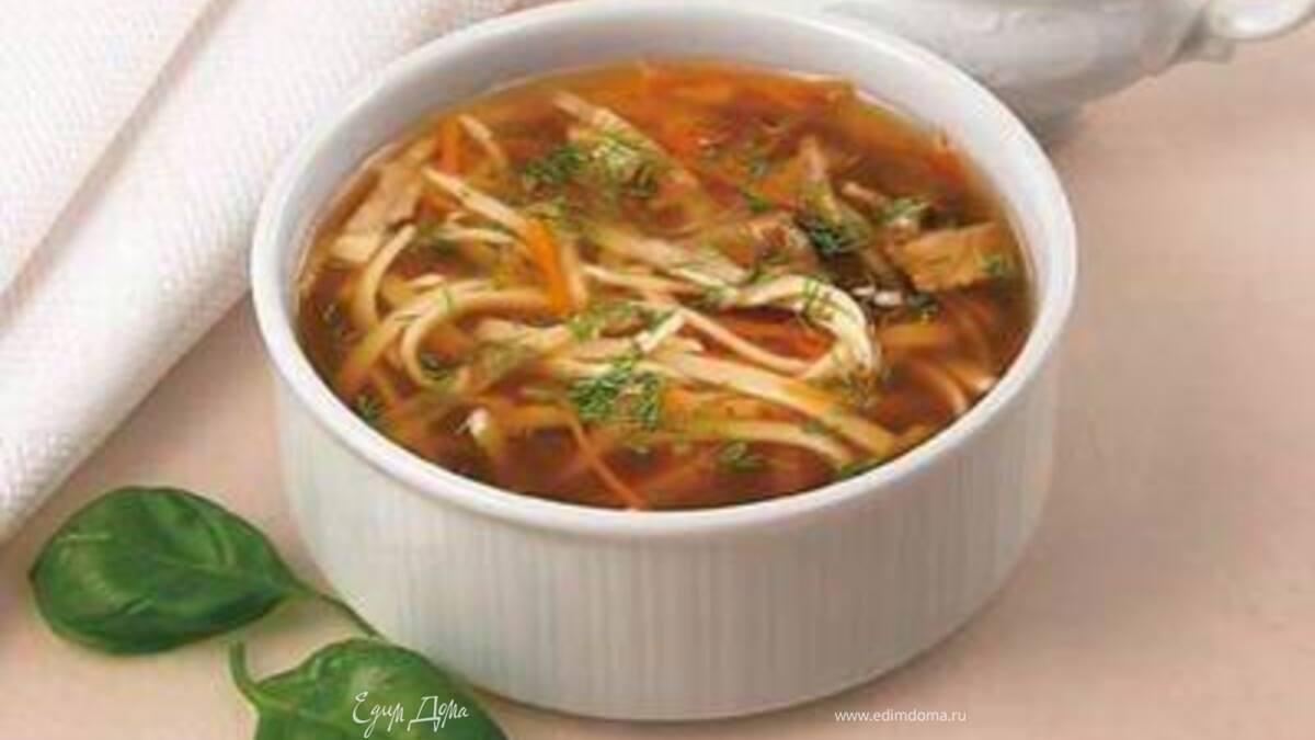 Суп из белых грибов с макаронами