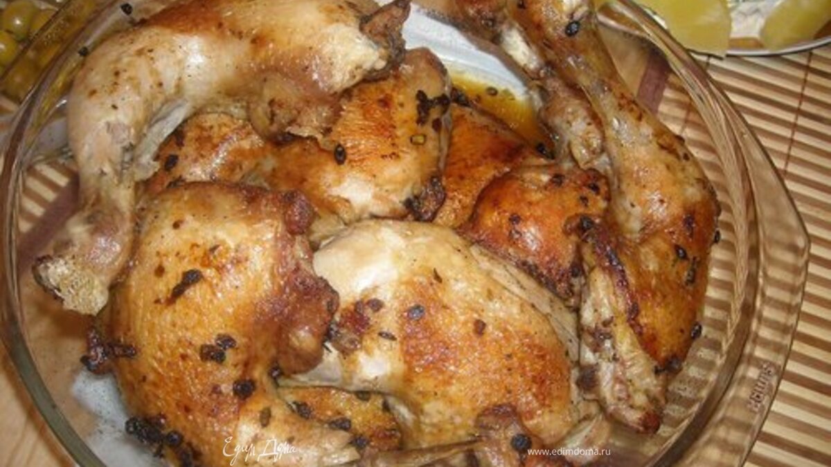 Курица маринованная со стрелками чеснока