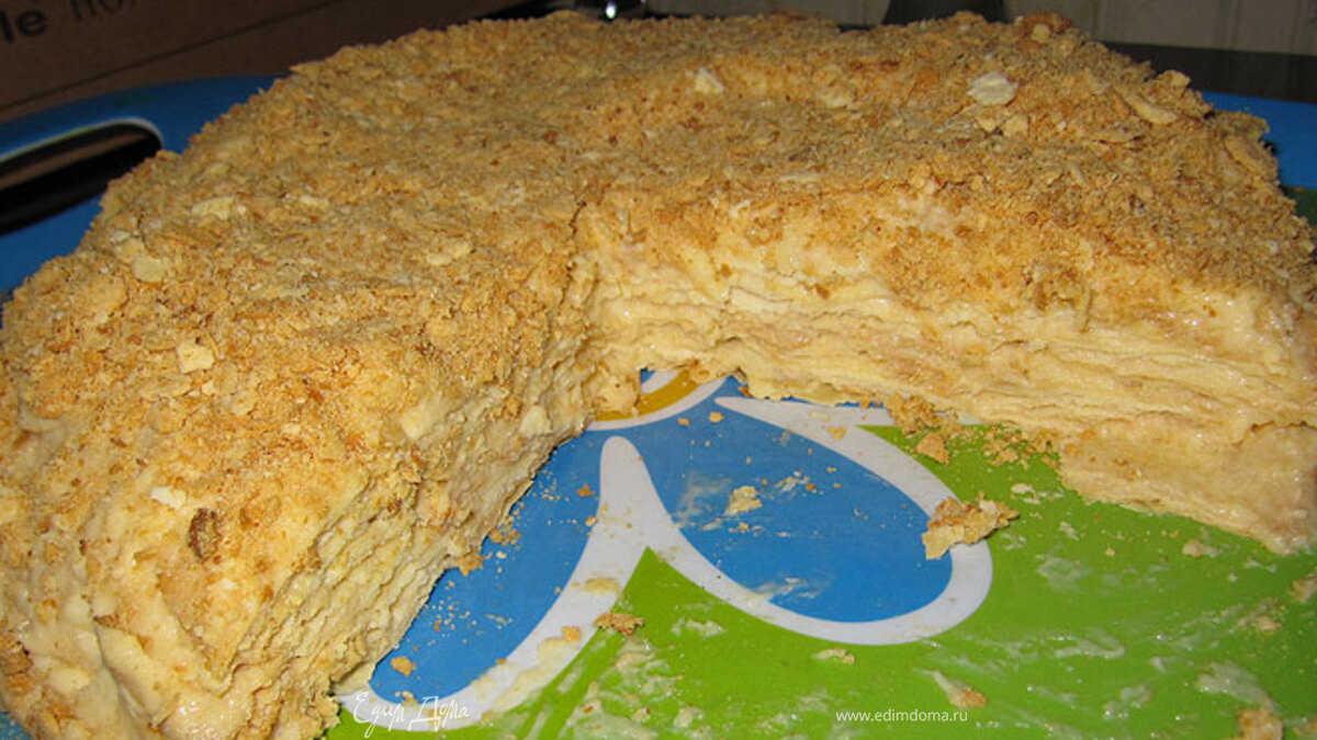 Наполеон из рубленого теста с заварным кремом