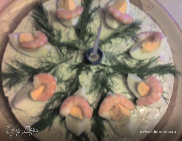 холодный торт с лососем