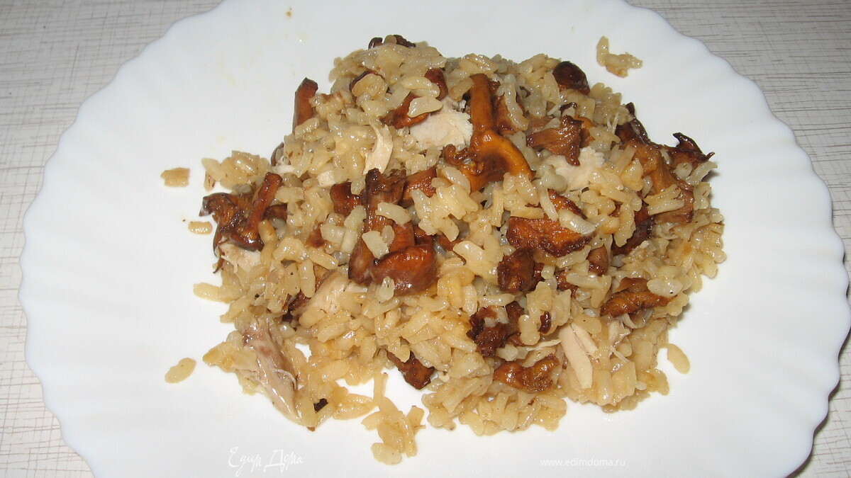 Ризотто с лисичками и курицей