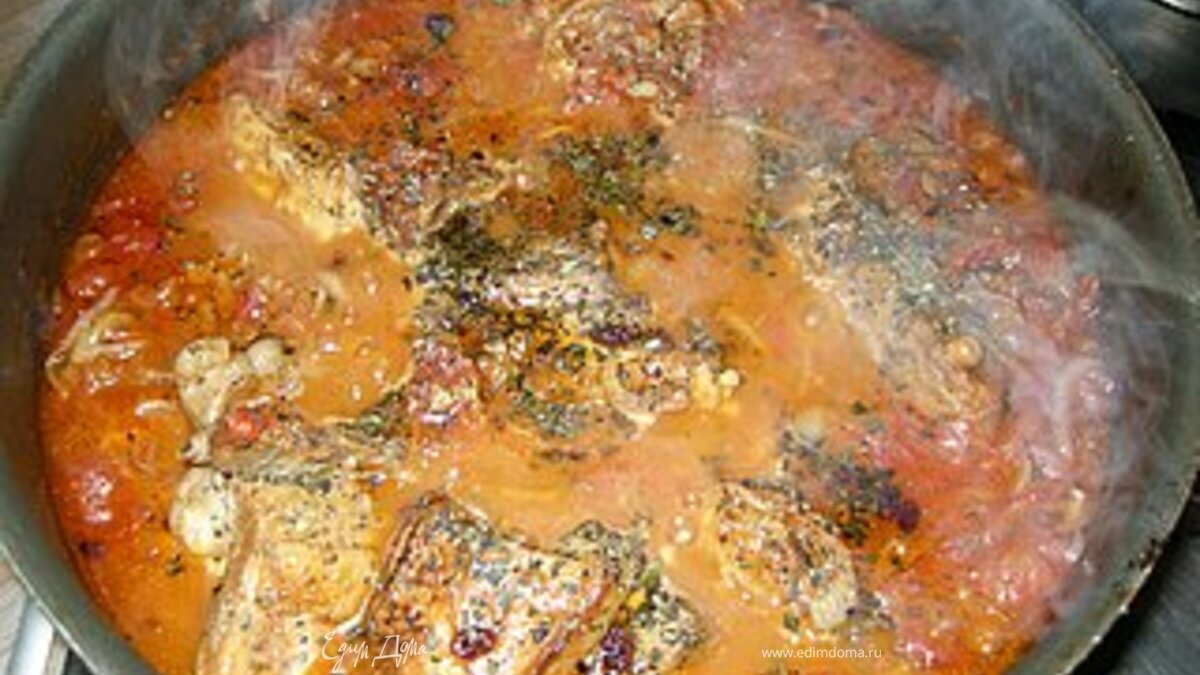 Баранина тушеная с чечевицей по-средиземноморски