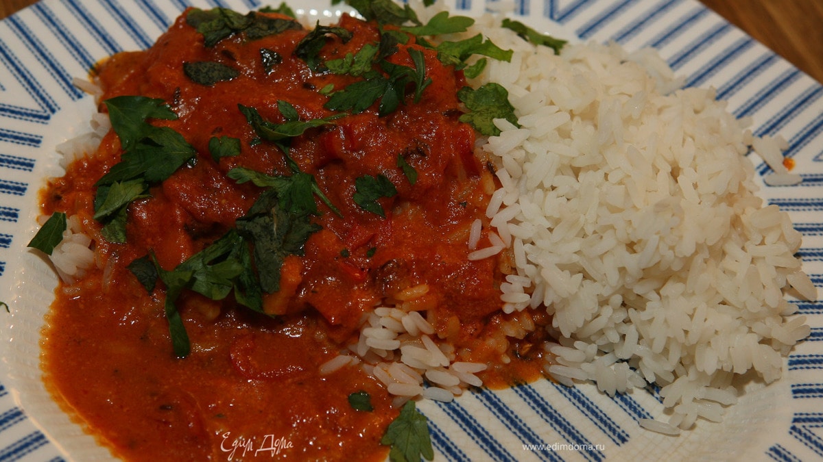 Карри из помидоров с рисом