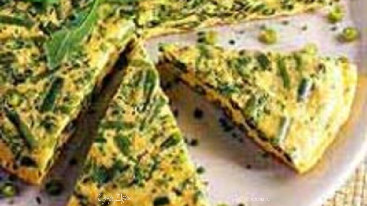 Омлет со стручковой фасолью и руколой