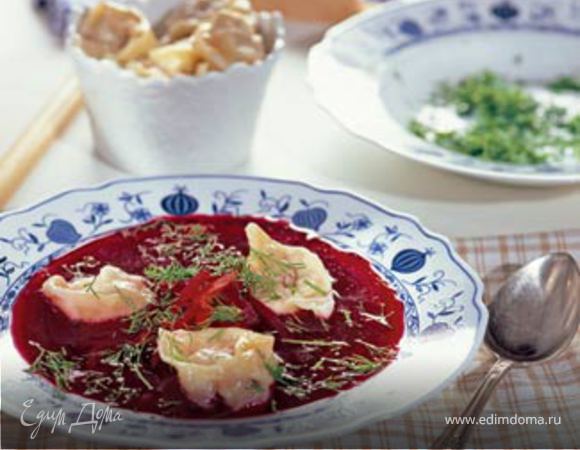 Борщ грибной с "ушками"