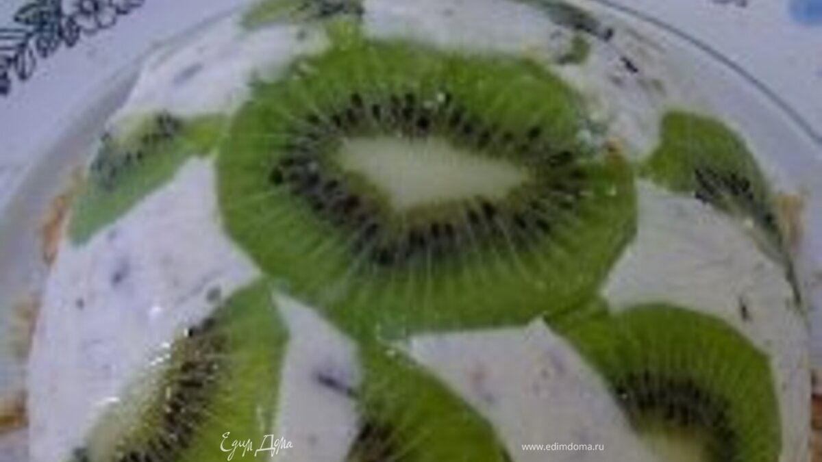 Творожный торт с киви