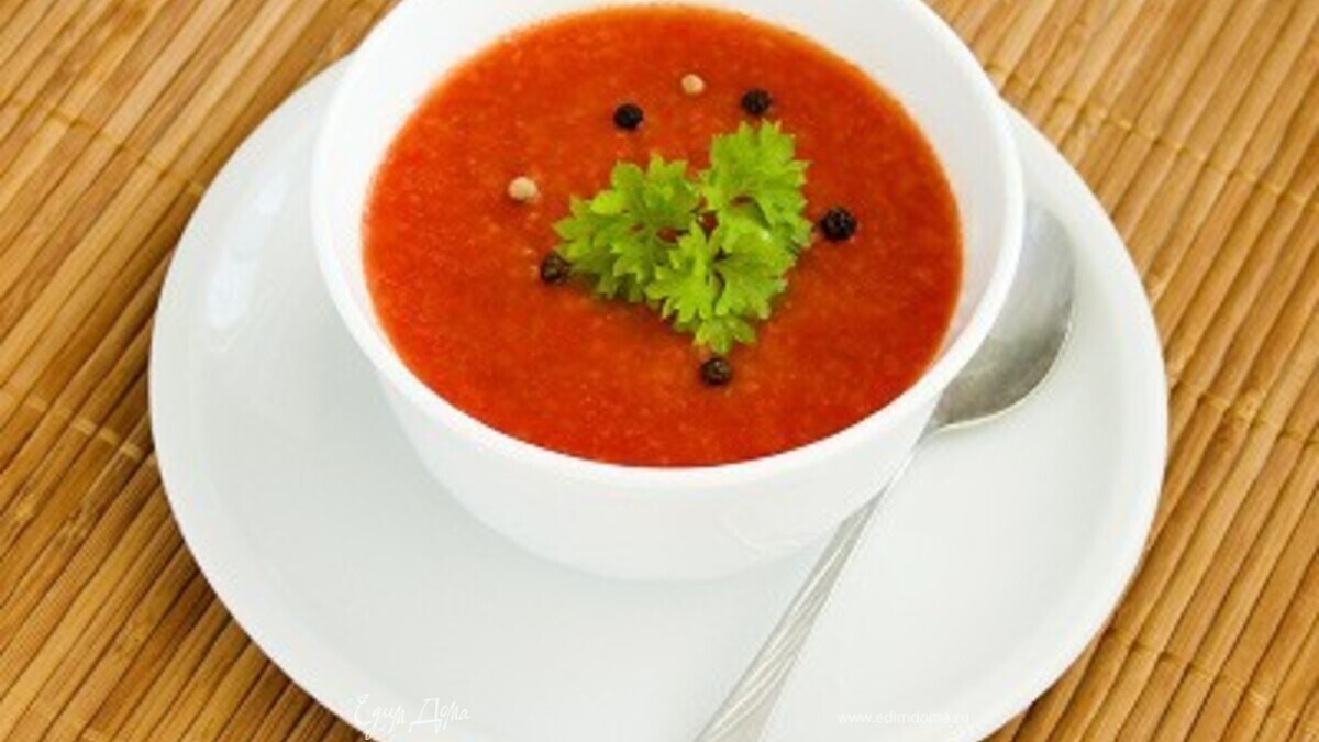 Гаспачо из томатов и огурцов