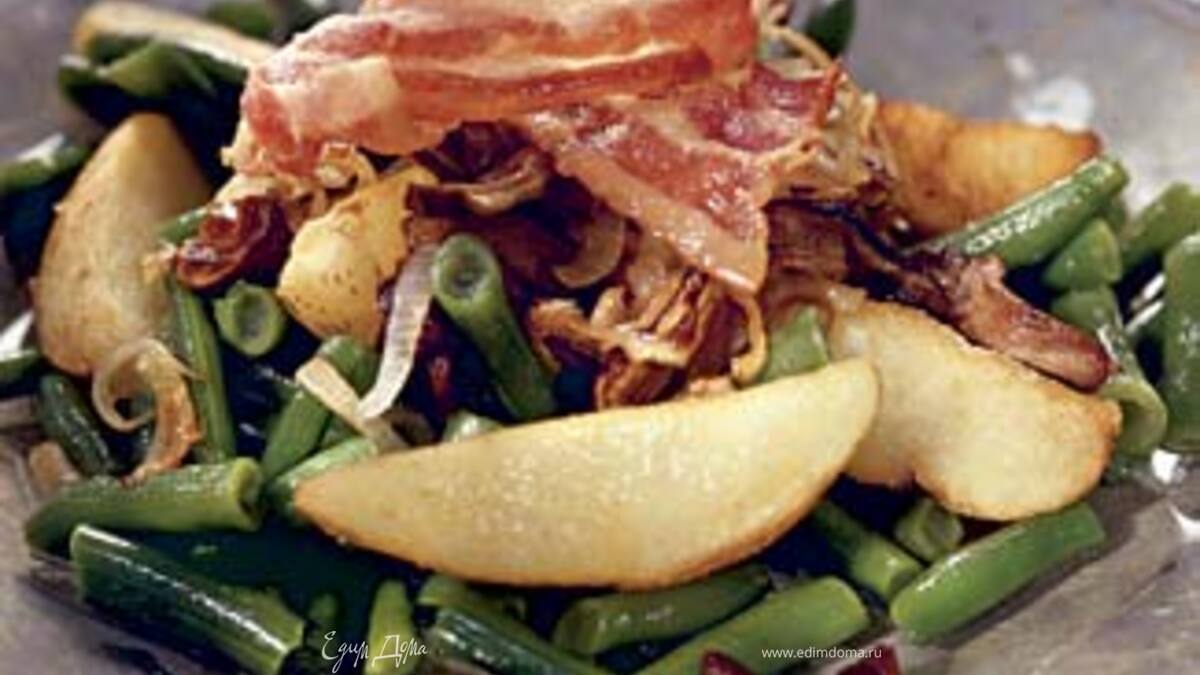 Теплый картофельный салат с грибами