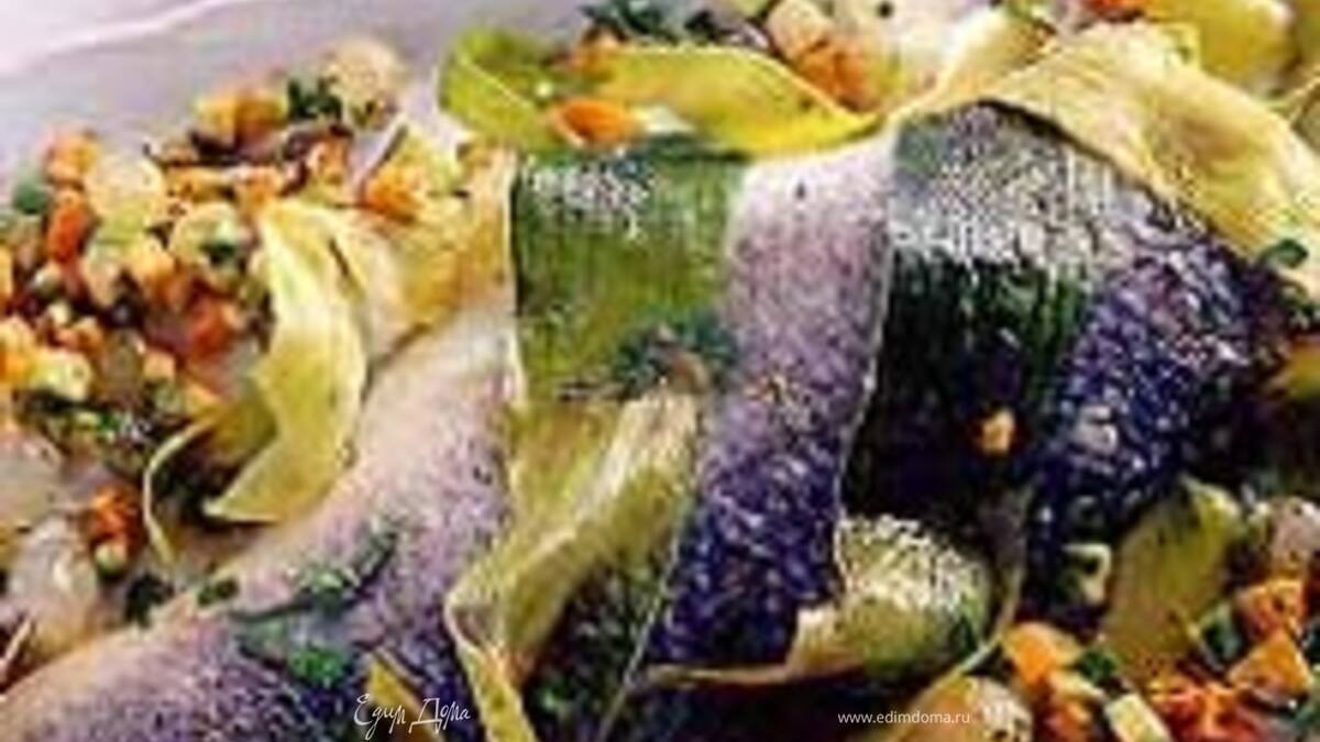 Branzino ai porri - Сибас с луком-пореем