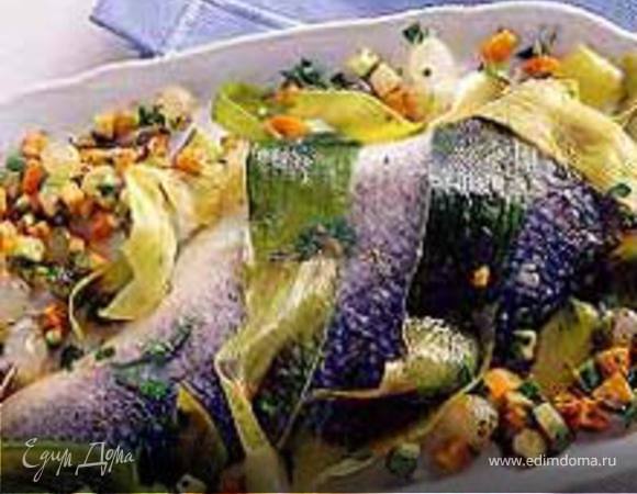 Branzino ai porri - Сибас с луком-пореем Branzino ai porri - Сибас с луком-пореем