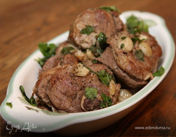 Баранина с чесноком в коньяке Баранина с чесноком в коньяке