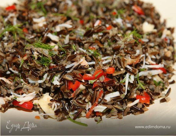 Салат из черного риса с крабами Салат из черного риса с крабами