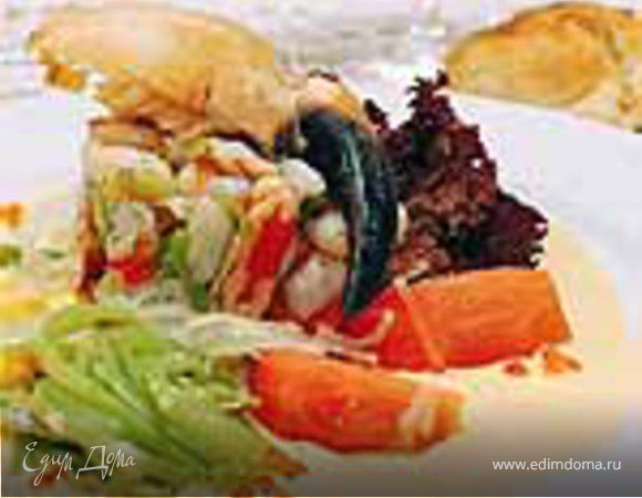 Севиче (сорт рагу) из устриц с салатом и соусом из Севиче (сорт рагу) из устриц с салатом и соусом из