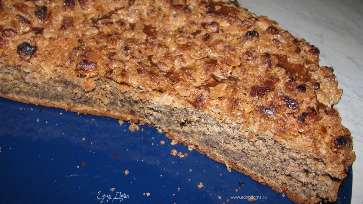 Банановый пирог с овсяными хлопьями