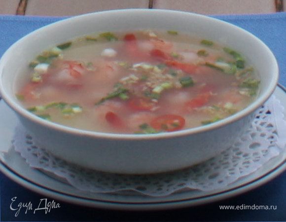 Тайский суп с креветками