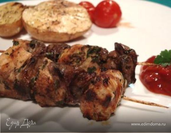 Шашлычок из куриного филе и печени Шашлычок из куриного филе и печени