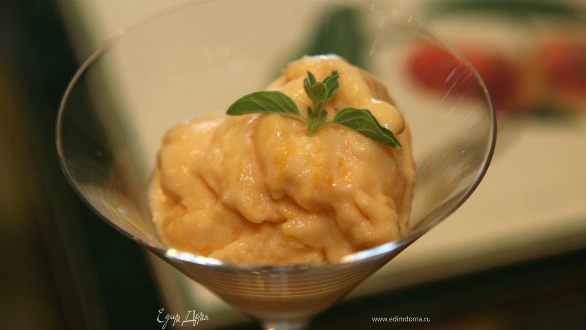 Сорбе из персиков