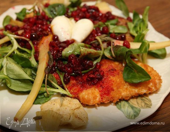 Индейка с пастернаком и клюквенным соусом