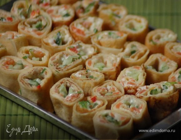 Роллы из блинчиков