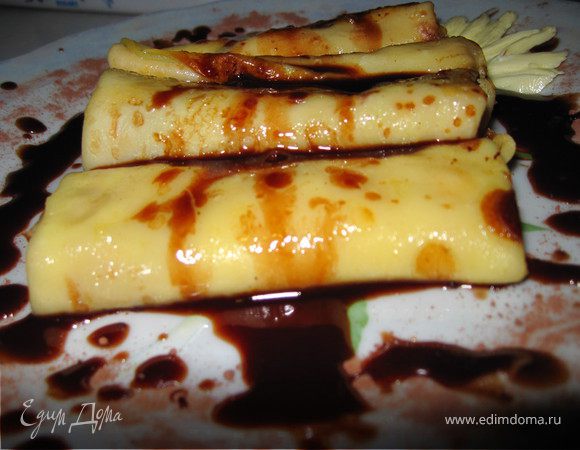 Блинчики с творогом и шоколадом