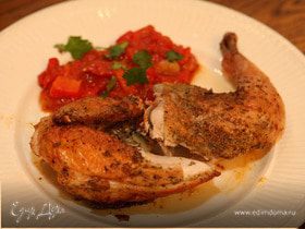 Цыпленок с соусом из помидоров и перца