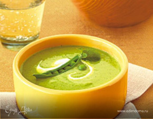 Суп-пюре из зеленого горошка с мятой Суп-пюре из зеленого горошка с мятой