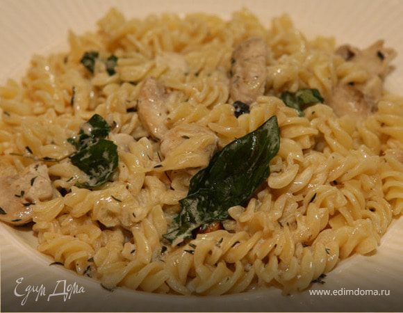 Макароны со сливками и грибами Макароны со сливками и грибами