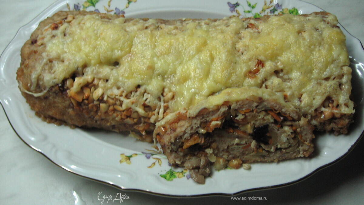 Мясной рулет из фарша «Грибник»