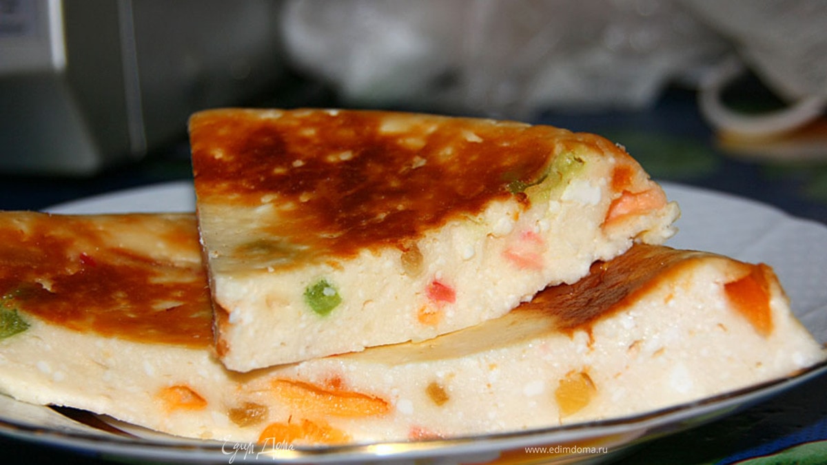 Творожная запеканка с цукатами