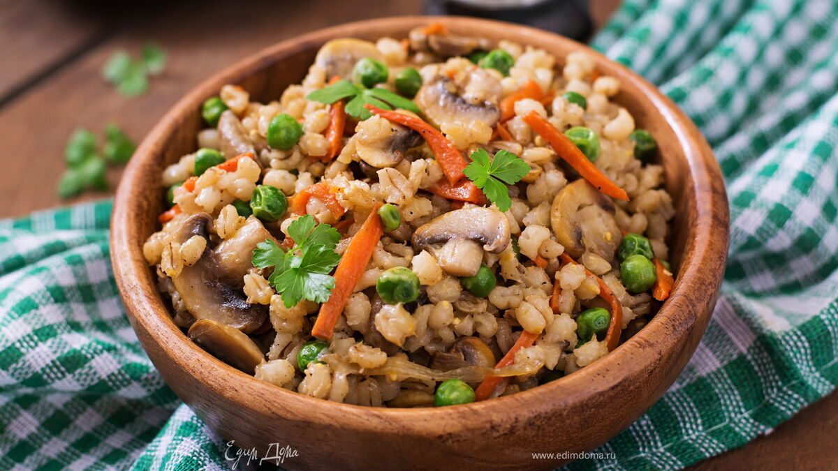 Постная перловка с овощами