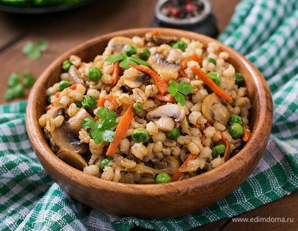 Постная перловка с овощами