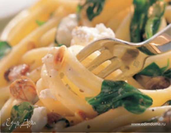 Макароны со шпинатом и рикоттой