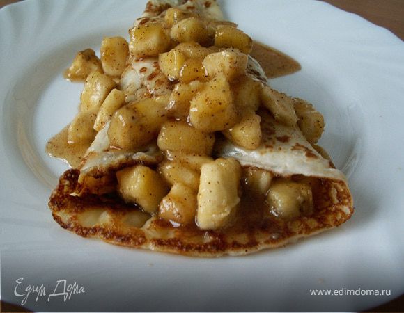 Кокосовые блинчики с банановой начинкой