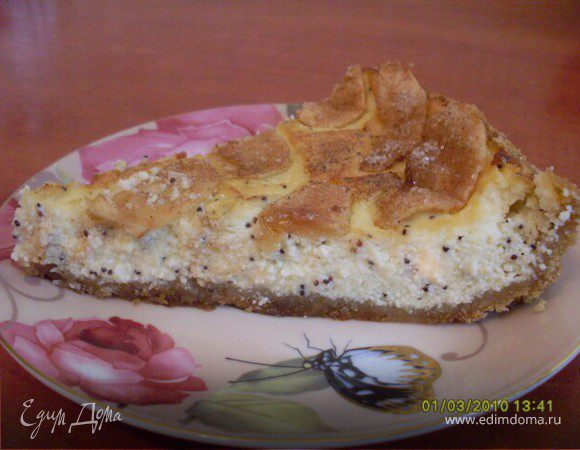 Чизкейк с яблоками и маком Чизкейк с яблоками и маком