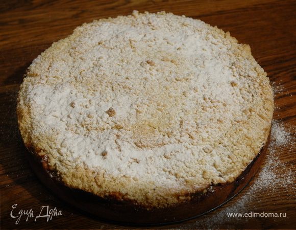 Творожный пирог с маком и яблоками