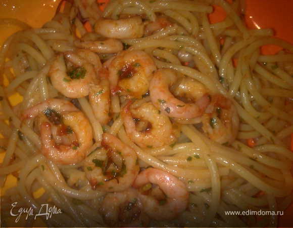 Спагетти с креветками Спагетти с креветками