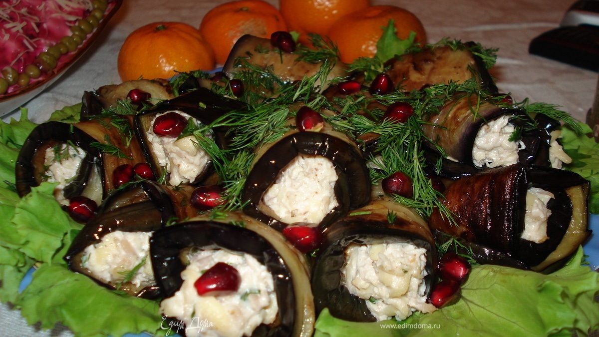 Баклажанные рулетики с курицей