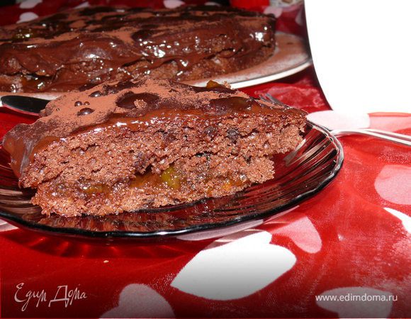 Шоколадный пирог с абрикосовой прослойкой Шоколадный пирог с абрикосовой прослойкой