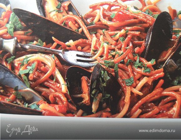 Спагетти с мидиями