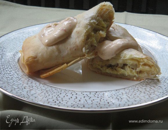 Штрудель с ветчиной и сыром