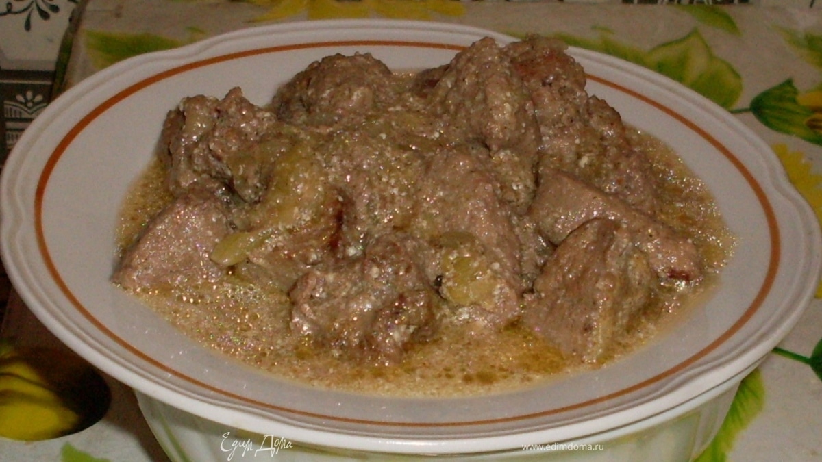 Печень в сметане